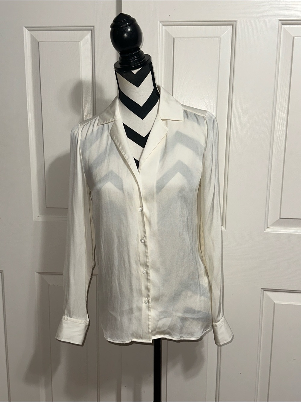Quince Women’s Silk Cream Button-Down Blouse